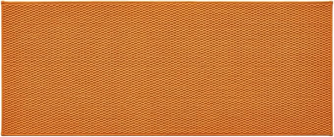 TYUU Bathroom Runner Rug, Long Bath Mat Washable Thin Quick Dry Low Pile Bathroom Runner Rugs 24 x 60 Non Slip, Orange 24"x60"