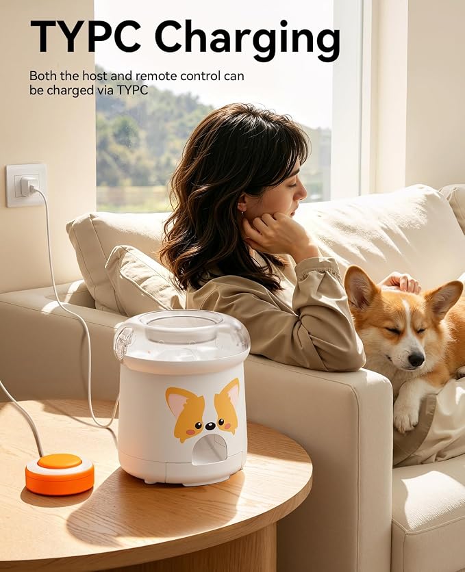 ROJECO Dog Puzzle Feeder Toy, Interactive IQ Training Puzzle Toys with DIY Recording Remote Button, Auto Treat Dispenser Dog Toys, Detachable Clean, for Indoor or Outdoor Play, All Breeds