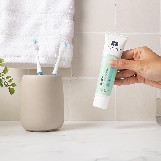 CariFree 1100 Fluoride Toothpaste, Nano Hydroxyapatite, Mint, 2.4 oz, 4 Pk | Anti-cavity pH neutralizing gel; enamel protection; dentist recommended; multipack value for the whole family.