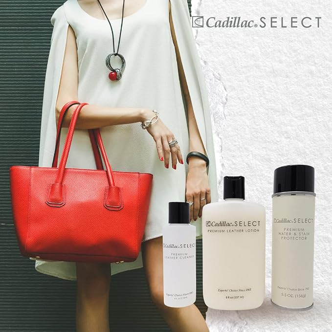 Cadillac Select Premium Leather Care Kit | Includes Cleaner, Lotion Conditioner & Water & Stain Protector