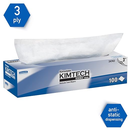 Kimtech™ Science Kimwipes Delicate Task Wipers (34743), White, 3-Ply, 15 Pop-Up Boxes / Case, 100 Sheets / Box, 1,500 Sheets / Case