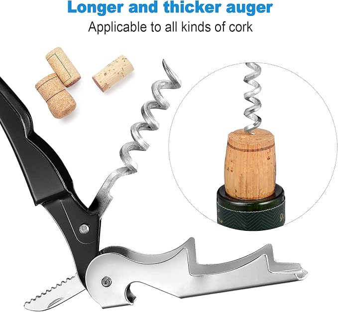 Honoson 40 Pieces Wine Opener Bulk Corkscrew Bottle Wine Key Opener Waiter Metal Heavy Beer Corkscrew Serrated Foil Cutter Key for Servers Home Restaurants Bars Waiter Bartenders (Fresh Colors)
