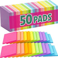50 Pads Sticky Notes 3x3, Self-Stick Pads Bulk Bright Colors, School Supplies, Office Products, 50 Sheet/Pad
