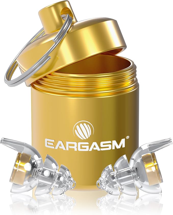 Eargasm Smaller Ears Gold Earplugs for Concerts, Festivals, Musicians, Night-Life, Motorcycle Hearing Protection - Reusable Ear Plugs for Small Ear Canals, High Fidelity Noise Reduction up to 21 dB