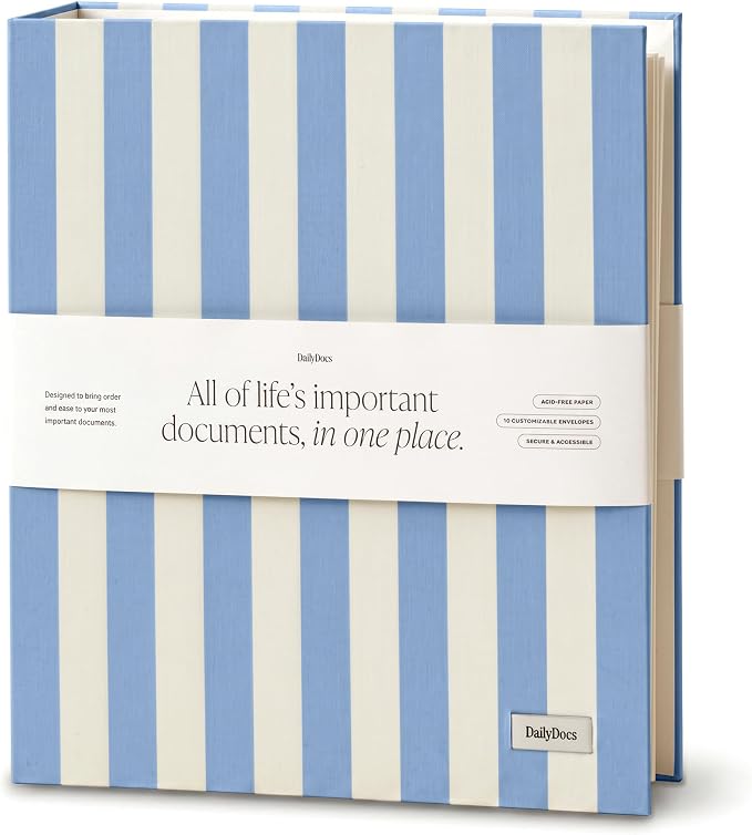 Document Organizer Binder for Important Papers & Passports, Cloud