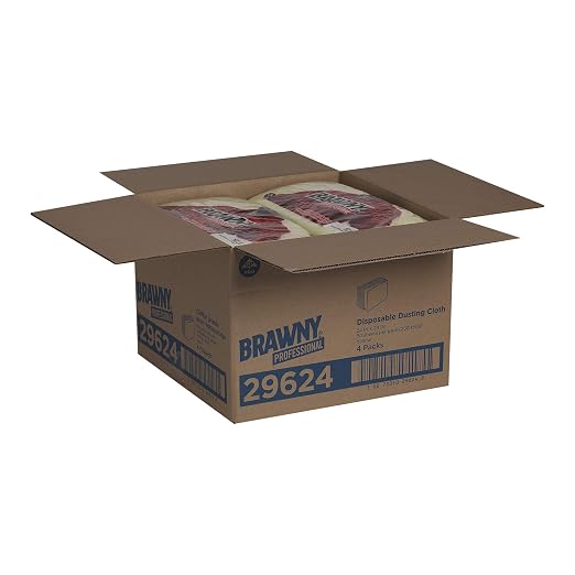 Georgia-Pacific Brawny Yellow Quarter-Fold Disposable Dusting Cloth by GP PRO, 24" Length x 24" Width, 29624 (Case of 4 Packs, 50 Cloths per Pack)