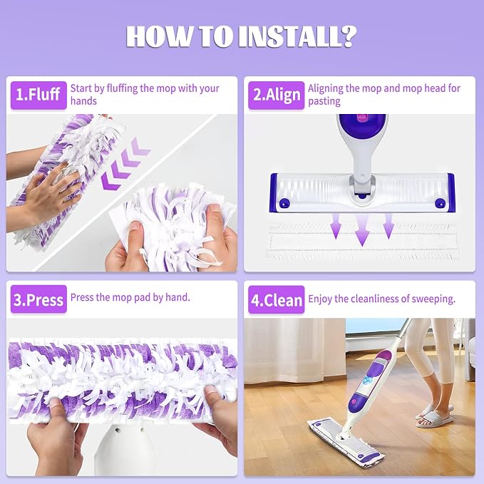 80 Pack Disposable Pads Compatible with Swiffer Power Mop Pads Replacement for Swiffer Power Mop Refills, Multi-Surface &Wood Floor Cleaning