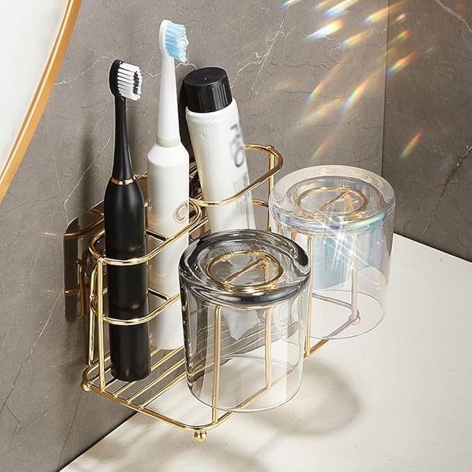 Toothbrush Rack Wall-Mounted Toothbrush Holder with Sink to Store Toothpaste, Toothbrush, Facial Cleanser, Bathroom Toothbrush Holder Bathroom Toothbrush Holder(D)