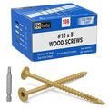 #10 x 3” Deck Screws, 108Pcs Star Drive Wood Screws | Rust Resistant Timber Screws for Timber/Log/Landscaping Wood, T25 Star Bit Included, Yellow