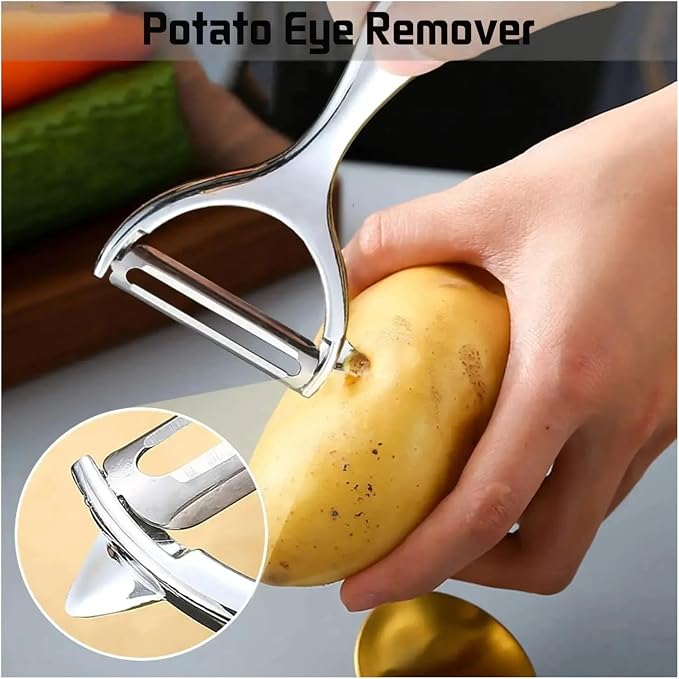 1PC Stainless Steel Vegetable Peeler - Multi-Function Potato Peeler & Carrot Grater for Kitchen Use(1pc green A)