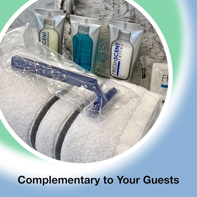Freshscent (144 Pack) Individually Wrapped Twin Blade Razors with Clear Safety Cap, Disposable, Bulk Packed, Sold by the Case. Unisex.