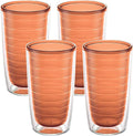 Tervis Clear & Colorful Tabletop Made in USA Double Walled Insulated Tumbler Travel Cup Keeps Drinks Cold & Hot, 16oz - 4pk, Citrus Sunrise | Made in USA, Double-wall Insulated, Shatterproof, BPA-Free, Dishwasher Safe, Fits Most Cupholders, Great to Gi...