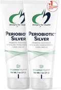 Designs for Health PerioBiotic Silver Hydroxyapatite Toothpaste - Travel Size Fluoride Free Toothpaste with Oral Probiotics with Whitening Hydroxyapatite - Supports Remineralization (2 Pack, 1oz)