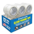 Grizzly Power Clear Packing Tape (12 Rolls) | Heavy Duty Packing Tape (2 Inch x 65 Yards) | 2.8mil Thick Strong Adhesive for Moving Boxes, Shipping Cartons, Office Use, Storage & Wrapping (780 Yards)
