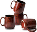 Hasense Red Coffee Mugs Set of 4, 12 oz Coffee Cups Ceramic, Latte Mug with Large Handle for Coffee, Tea, Milk and Chocolate,Easy Hold & Clean, Dishwasher & Microwave Safe