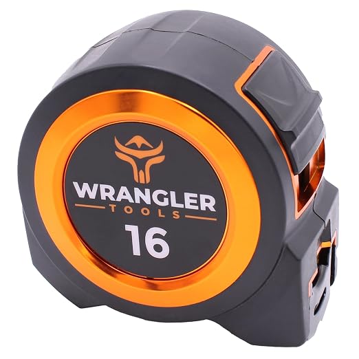 Wrango Tools Tape Measure 16 FT - Measuring Tape Retractable - Oversized & Double-Sided Print - Blade Lock, Finger Brake - High Performance Nylon Coating, 10' Stand-Out - 13' Reach / 1-1/16" Blade
