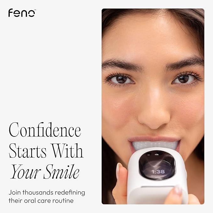 Feno Smartbrush Founders Edition Plus – AI-Powered Electric Toothbrush with Personalized Mouthpiece, 1 Tube Foam Toothpaste, Tongue Scraper & 12-Month Plus Subscription
