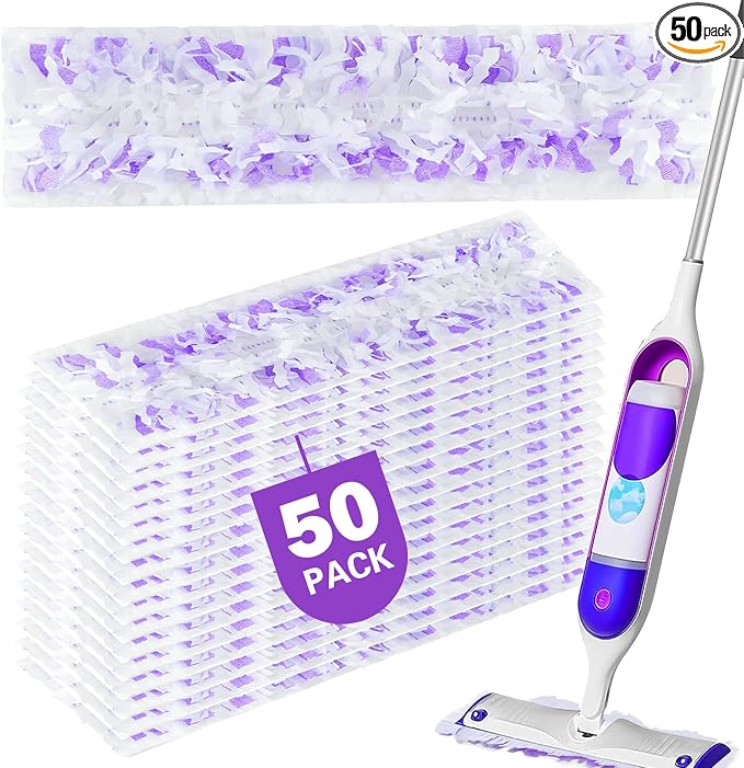 50 Count Disposable Mopping Pads Refills for PowerMop Mopping Pads Multi-Surface Household Replacement Mop Pads,for Swiffer Power Mop Pads, Safe on All Finished Floors