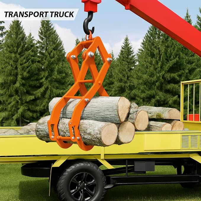 GarveeLife 32" Log Tongs, 4 Claw Log Grabber Heavy Duty 2800 Lb Capacity, Eagle Claw Design Skidding Tongs Logging Tools for Tractors, Trucks, ATVs, Forklifts