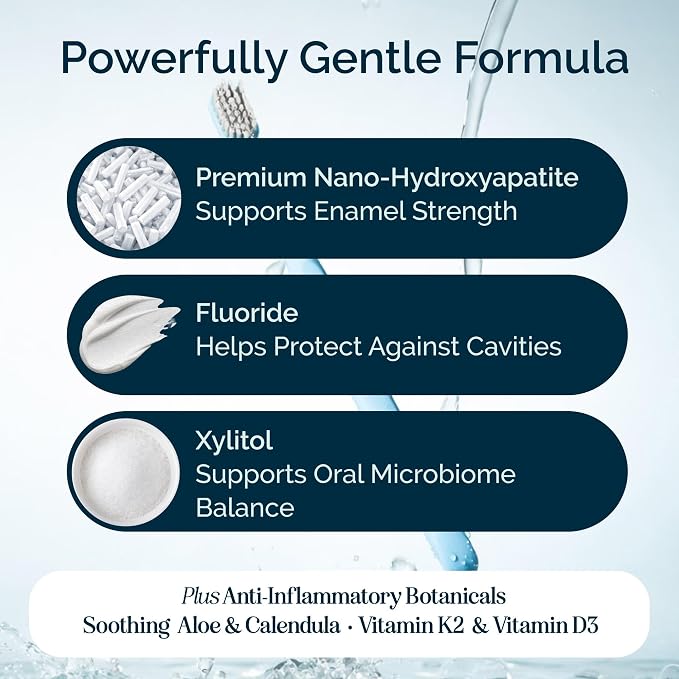 Dr. Jen Super Paste Perio Toothpaste, 10% Premium Nano Hydroxyapatite | Fluoride, Xylitol, SLS Free, Low Abrasivity, Aloe and Calendula, 1 Pack, Cool Mint