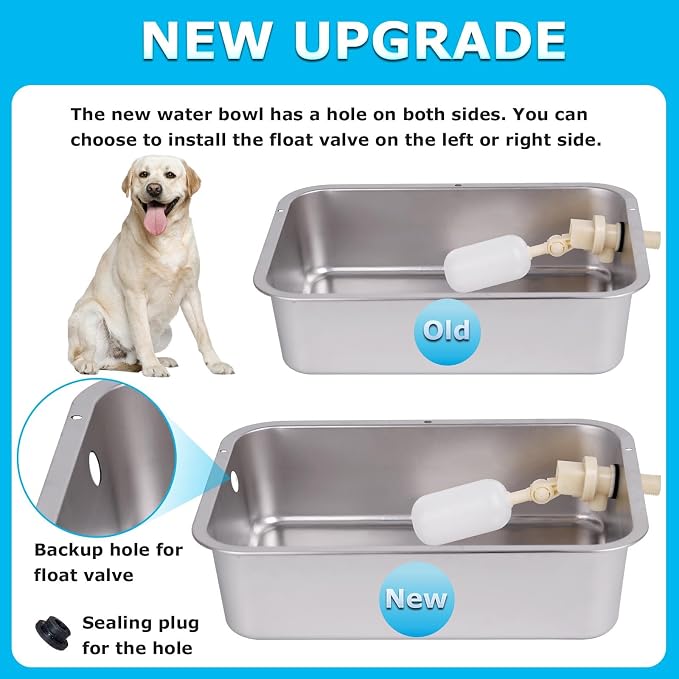 3 Gallon Automatic Dog Water Dispenser for Large Dogs Stainless Steel Bowl, Large Self Filling Auto Water Bowl Outdoor for Cats Livestock Chicken