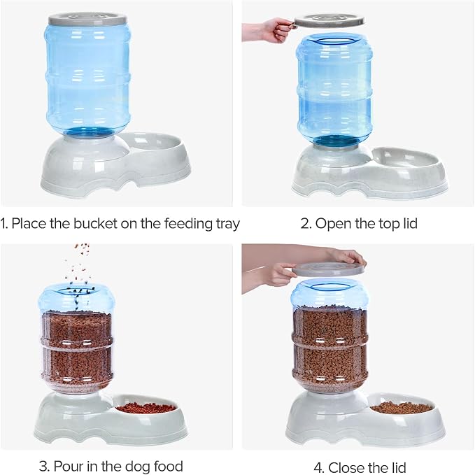 Kenond 11L Gravity Automatic Dog Feeder, Dog Food Dispenser for Large Breed | Wide Mouth, Easy to Clean/ Gravity Filled/ Large Capacity/ Multi Pet Home