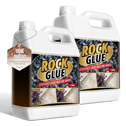 Rock Glue for Landscaping - 2 Gallon Strong Adhesion Mulch Glue, Ground Coverage & Pet Safe Gravel Stone Adhesive, Fast-Drying & Weather-Resistant Mulch Glue for Walkways, Yards, Patios, Wood