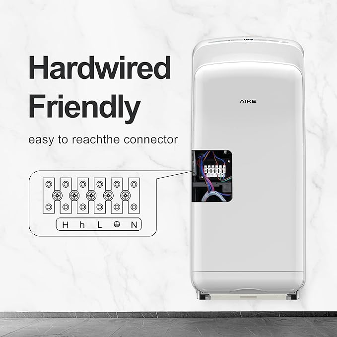 AIKE HEPA Filtered Vertical Hand Dryer Premium, 110-130V White Model AK2005H