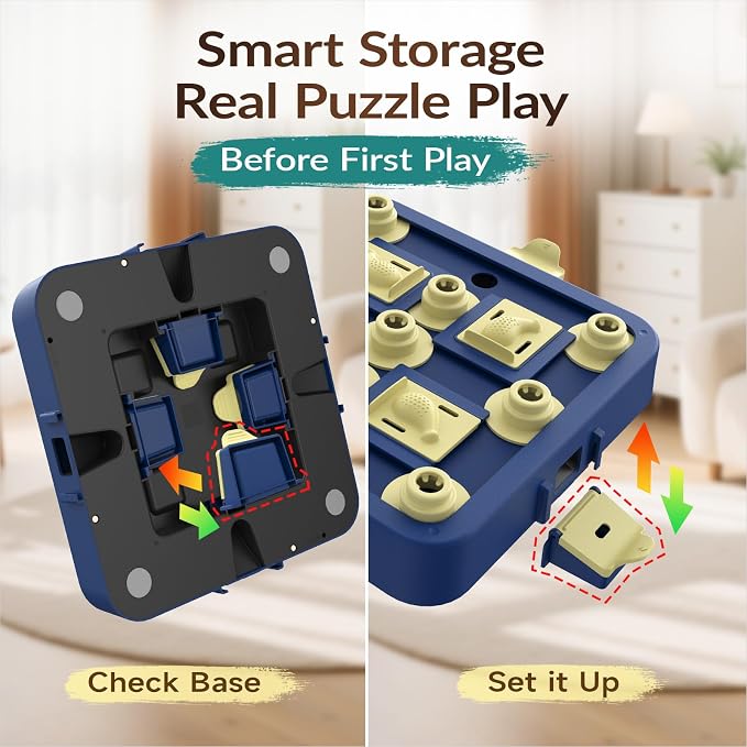 KADTC Dog Chess Puzzle Toy, Large Size, 3 Levels of Step-by-Step Challenge Beginner to Advanced Slow Feeder & Mental Stimulation for Smart Dogs Enrichment Toys