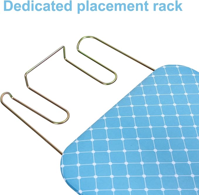42 inch Ironing Board, Full-Size Folding Ironing Board, 4-Leg Fold-Up Household Ironing Boards, Extended Iron Boards Outside with Removable Heat-Resistant Cover Blue