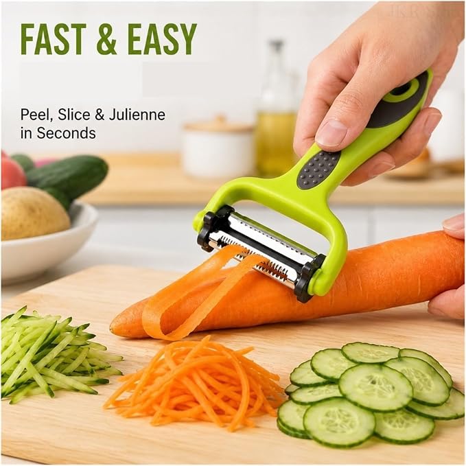3 in 1 Vegetable and Fruit Peeler - Multifunction Slicer Grater Kitchen Tool for Effortless Preparation | 3Pcs