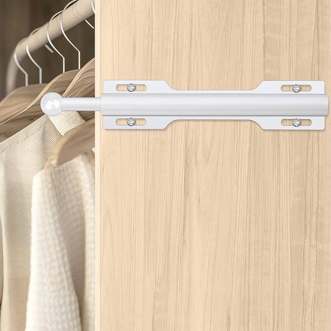12" Valet Rod for Closet Pull Out (2 Pack, White)