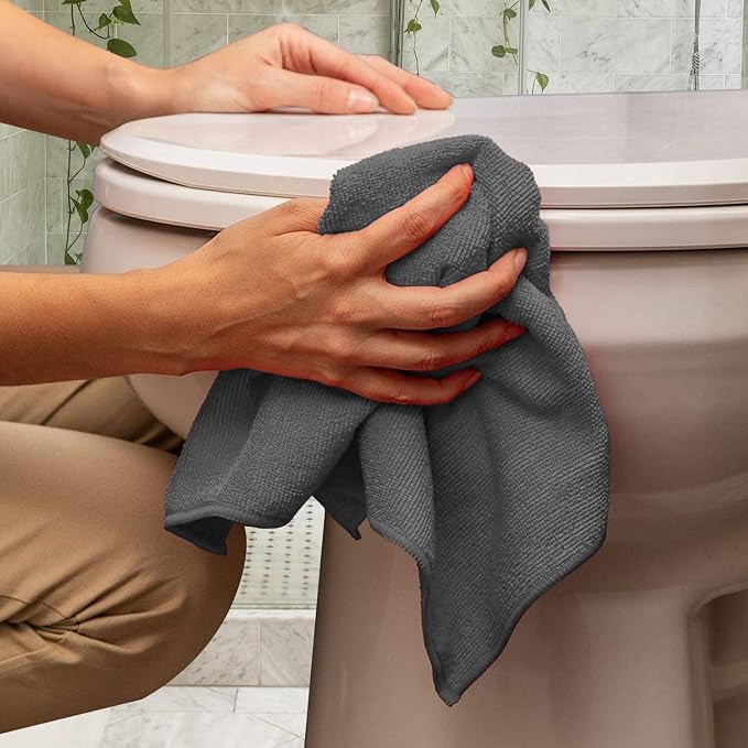 Avalon Towels Microfiber Cleaning Cloths (Value Pack of 48) - Size 16 x 16 Inches, Highly Absorbent Cleaning Rags, Lint Free, Reusable and Washable, Microfiber Towels for Cars