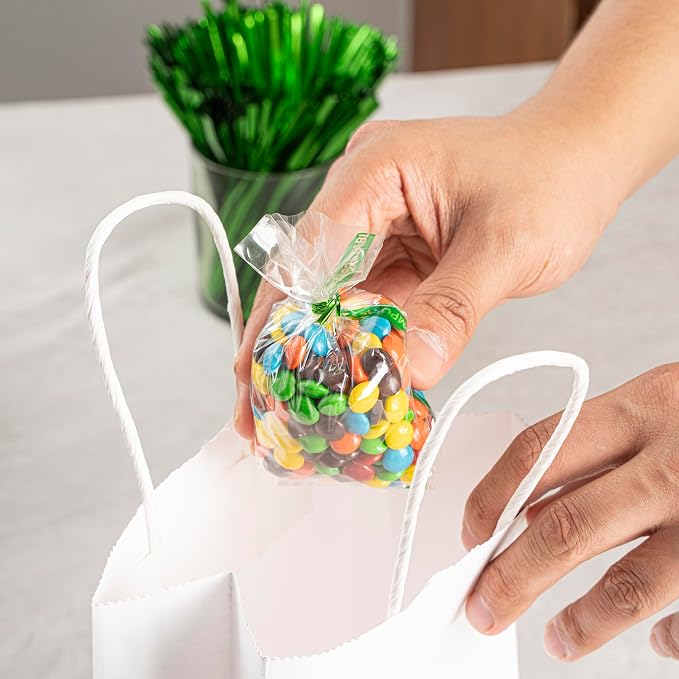 Restaurantware Clear Cellophane Bags 100 Count 2.01 x 1.02 x 5 Inches Heat Sealable Plastic Bags, High Clarity Gusset Bags Food Safe Packaging Clear