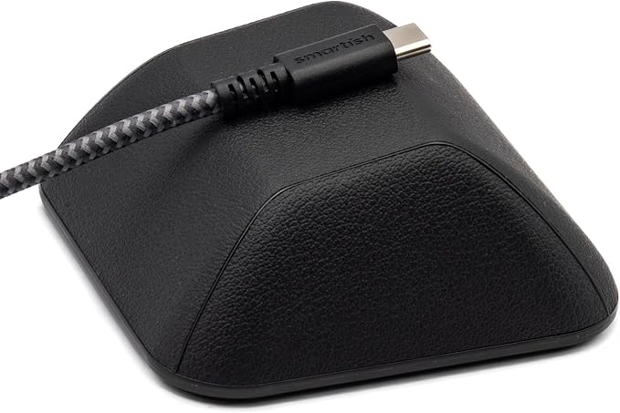 Smartish® Magnetic Cord Holder - Cable Wrangler Organizer with Magnet Clips for Charger Management on Desktop, Nightstand for USB-C + Lightning - Black Tie Affair