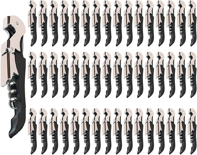 Kit-Home Professional Waiter Corkscrew Wine Openers Set (50 PCS),Upgraded with Heavy Duty Stainless Steel Hinges Wine Key for Restaurant Waiters, Sommelier, Bartenders