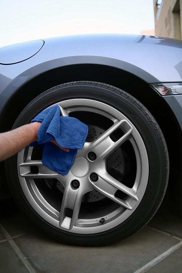 Avalon Towels Cotton Shop Rags – (Pack of 600) Size 12x14 Inches Cleaning Rags – Absorbent Shop Towels and Multipurpose Cleaning Towels for Automobiles, Industries, Garage and Homes (Blue)