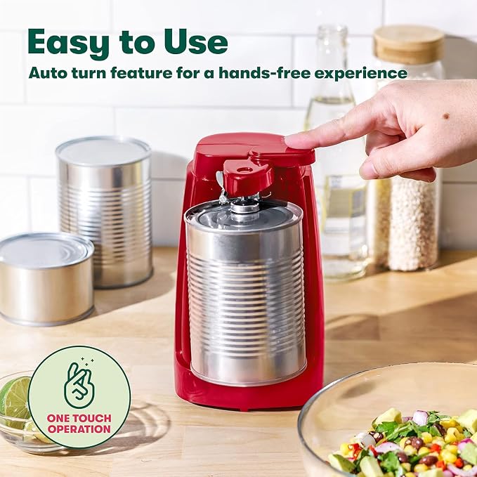 bella Electric Can Opener and Knife Sharpener, Red