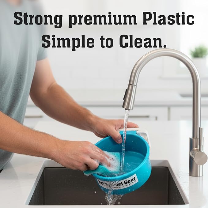 Dog Crate Water Bowl No Spill, 20oz Food-Grade Polypropylene Feeder (Light Blue)