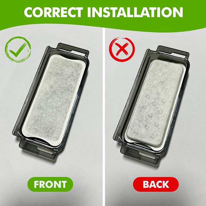 Replacement Dog Water Fountain Filters 6 Packs, Suitable for Stainless Steel Dog Water Fountain Models: PF-SS-01/PF-SS-02/PF-SS-03/PF-SS-04, Multi-Layer Filtration, 6 Filters & 6 Pump Sponges