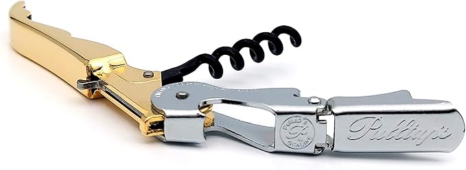 Pulltap's Genuine Slider 900 Waiter's Corkscrew – Double-Hinged Wine Key with Sliding Foil Cutter – Patented Design – Made in Spain – Oro (Gold 24K Flash Gold)