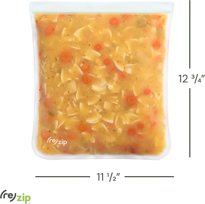 (re) zip Gallon Reusable Bags | BPA-Free, Food Grade, Leakproof, Freezer and Dishwasher Safe | Holds 16 Cups / 128 Fl Oz | 8-Pack (Clear)