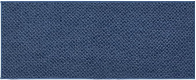 TYUU Bathroom Runner Rug, Long Bath Mat Washable Thin Quick Dry Low Pile Bathroom Runner Rugs 24 x 60 Non Slip, Navy Blue 24"x60"