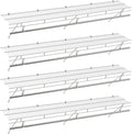 COSTWAY Closet Shelves Wall Mounted, Ventilated Shelf with Hanging Rod | Metal Wire Shelving Kit, Wire Wall Shelf for Laundry Room, Bedroom, Home, Mounting Accessories Included (4, 6 ft x 12 in)