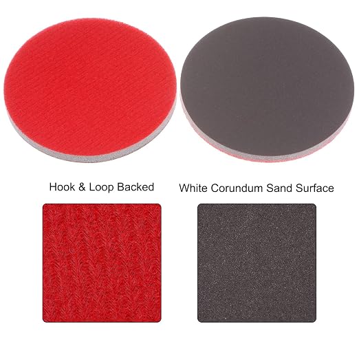 uxcell 100pcs 3000 Grit Sanding Sponge 3 Inch Hook and Loop Sponge Sanding Disc Wet/Dry for Car Wood Drywall Metal