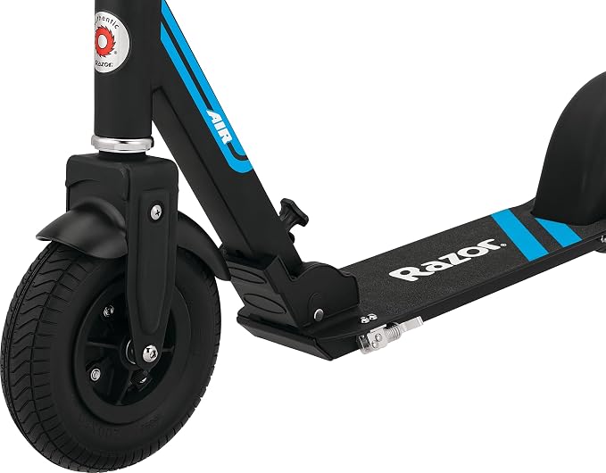 Razor A5 Air Kick Scooter for Kids Ages 8+ - Extra-Long Deck, 8" Pneumatic Rubber Wheels, Foldable, Anti-Rattle Handlebars, for Riders up to 220 lbs