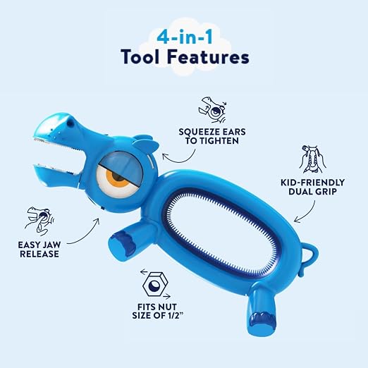 Handy Famm Kids Tape Measure & Tools Set Bundle – Hammer, Wrench, Screwdriver, Safety Glasses & Measuring Tape - 5 Piece STEM DIY Tool Kit for Boys & Girls Ages 5+