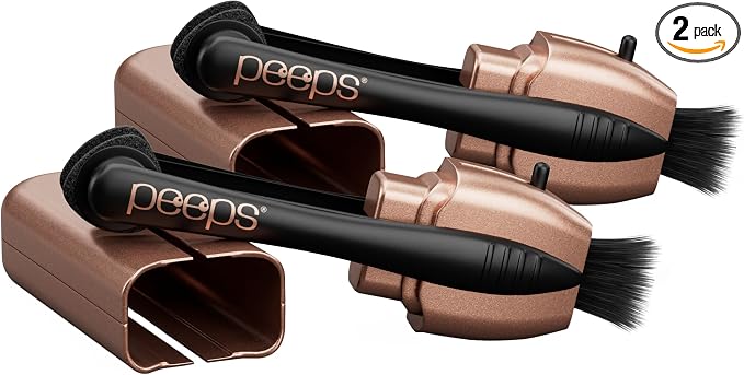 Peeps Glasses Cleaner - for Eyeglasses, Reading Glasses, and More - Lens Cleaner with Carbon Microfiber Tech-Electroplated Rose Gold-2 Count (Pack of 1)