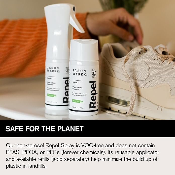 Jason Markk Repel Spray & Suede 3-Piece Cleaning Kit Bundle, Shoe & Sneaker Cleaner, Brush & Stain Eraser, Non-Aerosol Water & Stain Repellent Spray, Safe for Leather, Suede, Nubuck, Cotton, Knits