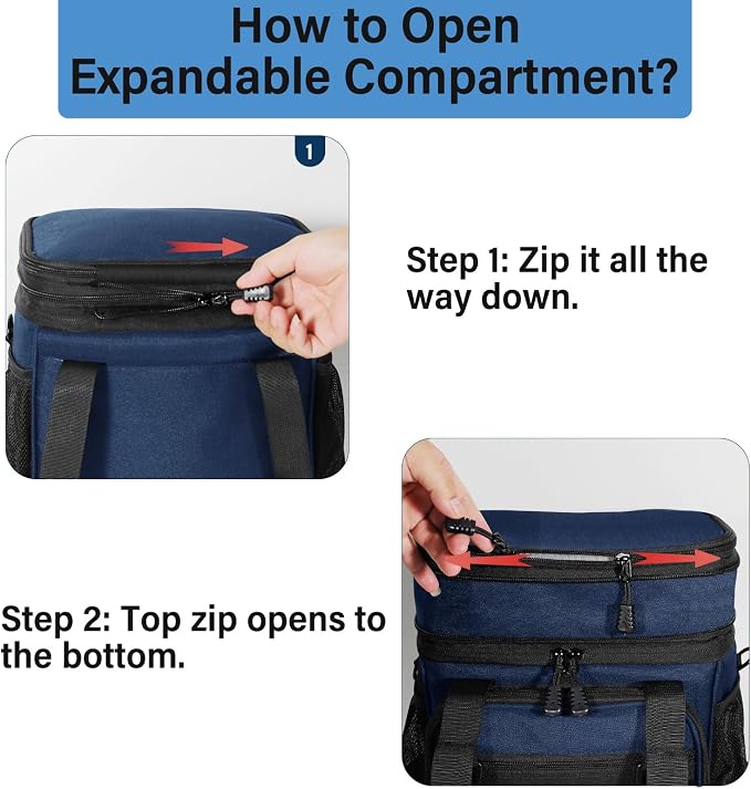 Lunch Box Cooler Bag - Insulated Tactical Lunchbox for Men - Large Lunch Pail Kit for Adults Work Outdoor Shifts Trips Blue 16L